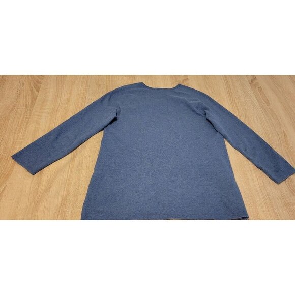 J Jill Pure Jill Blue Pullover Sweater Sz S Front Pockets Cotton/ Wool Blend - Picture 2 of 6
